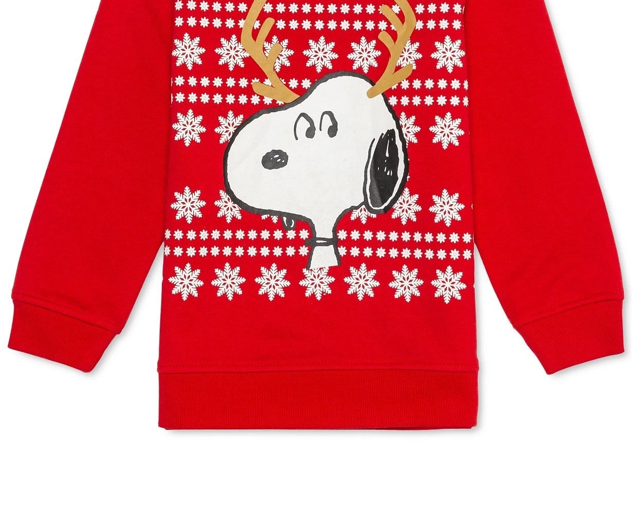 Peanuts Little Boys Snoopy Reindeer Holiday Sweatshirt Red Size 6