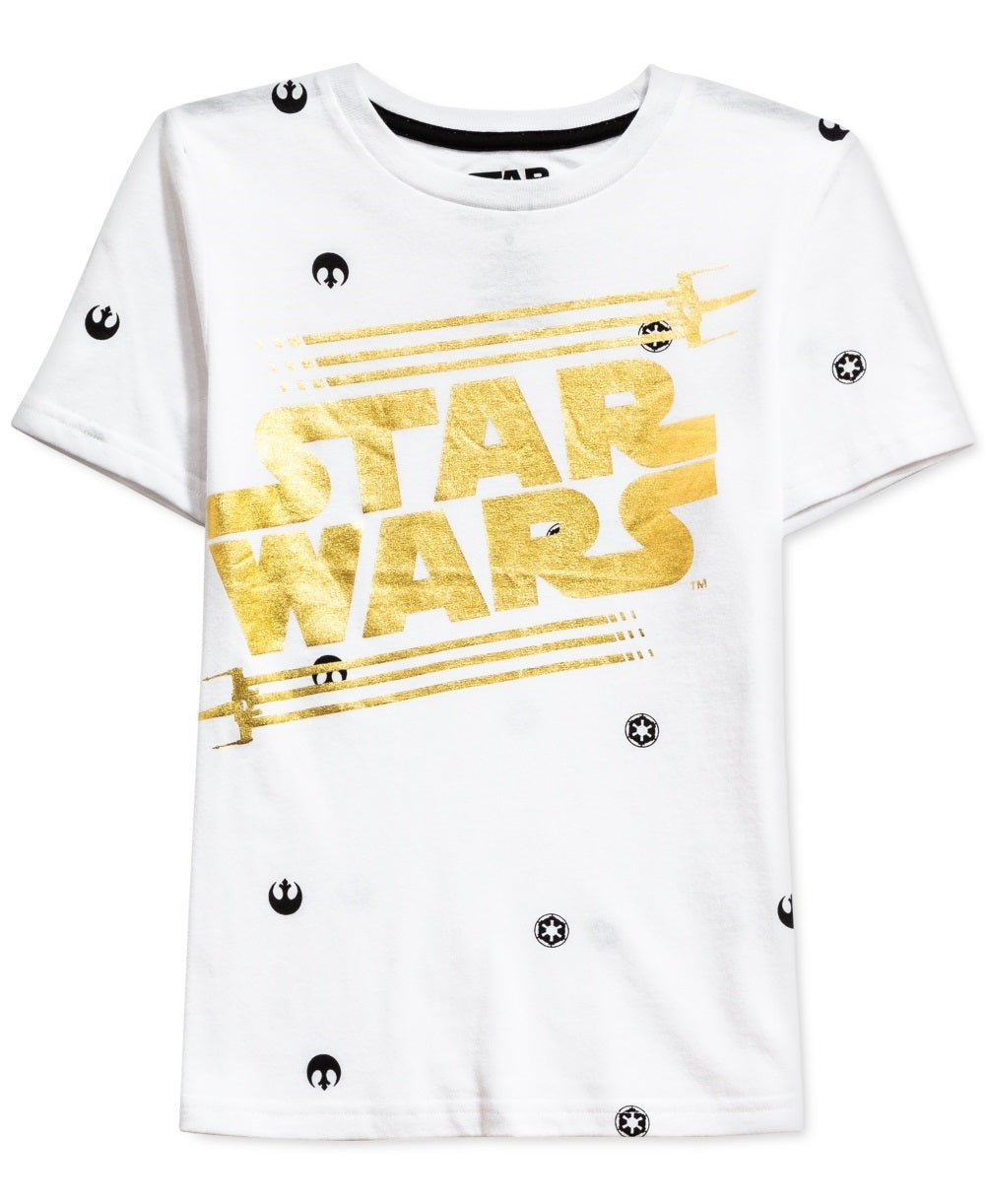 Star Wars Toddler Boy's Metallic Logo T-Shirt White Size 2