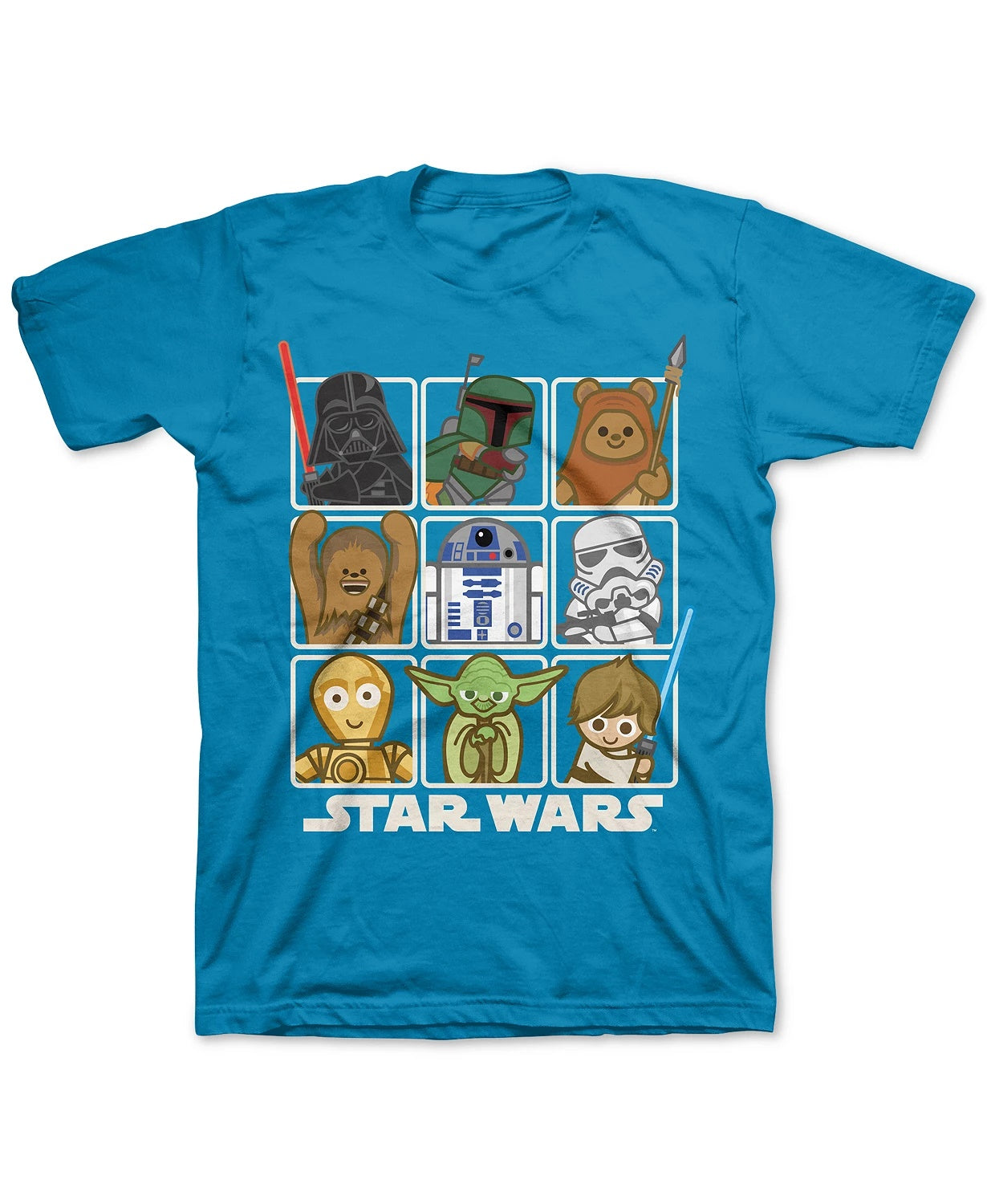 Star Wars Little Boys Squares T-Shirt Turq/Aqua Size 4