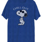 Hybrid Men's Snoopy Chill Out Graphic Short Sleeves T-Shirt Blue Size Medium