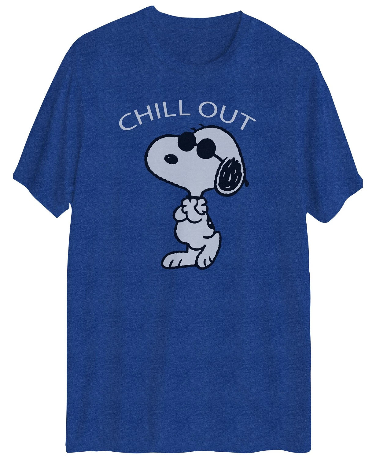 Hybrid Men's Snoopy Chill Out Graphic Short Sleeves T-Shirt Blue Size Medium