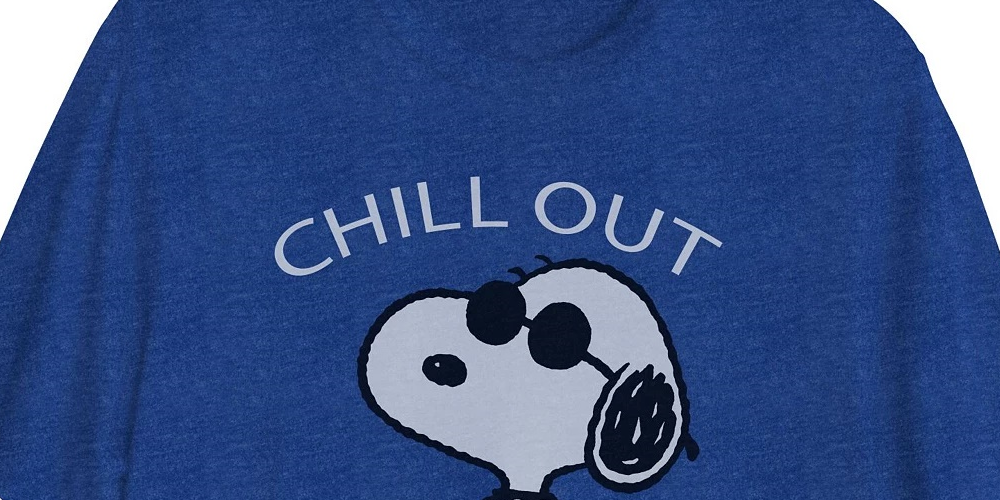 Hybrid Men's Snoopy Chill Out Graphic Short Sleeves T-Shirt Blue Size Medium