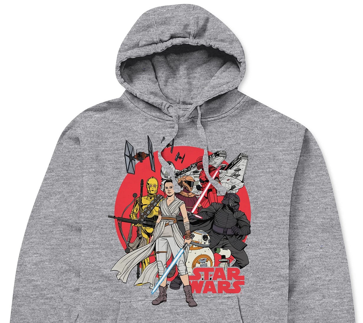 Hybrid Star Wars Montage Men's Graphic Hoodie Gray Size Medium