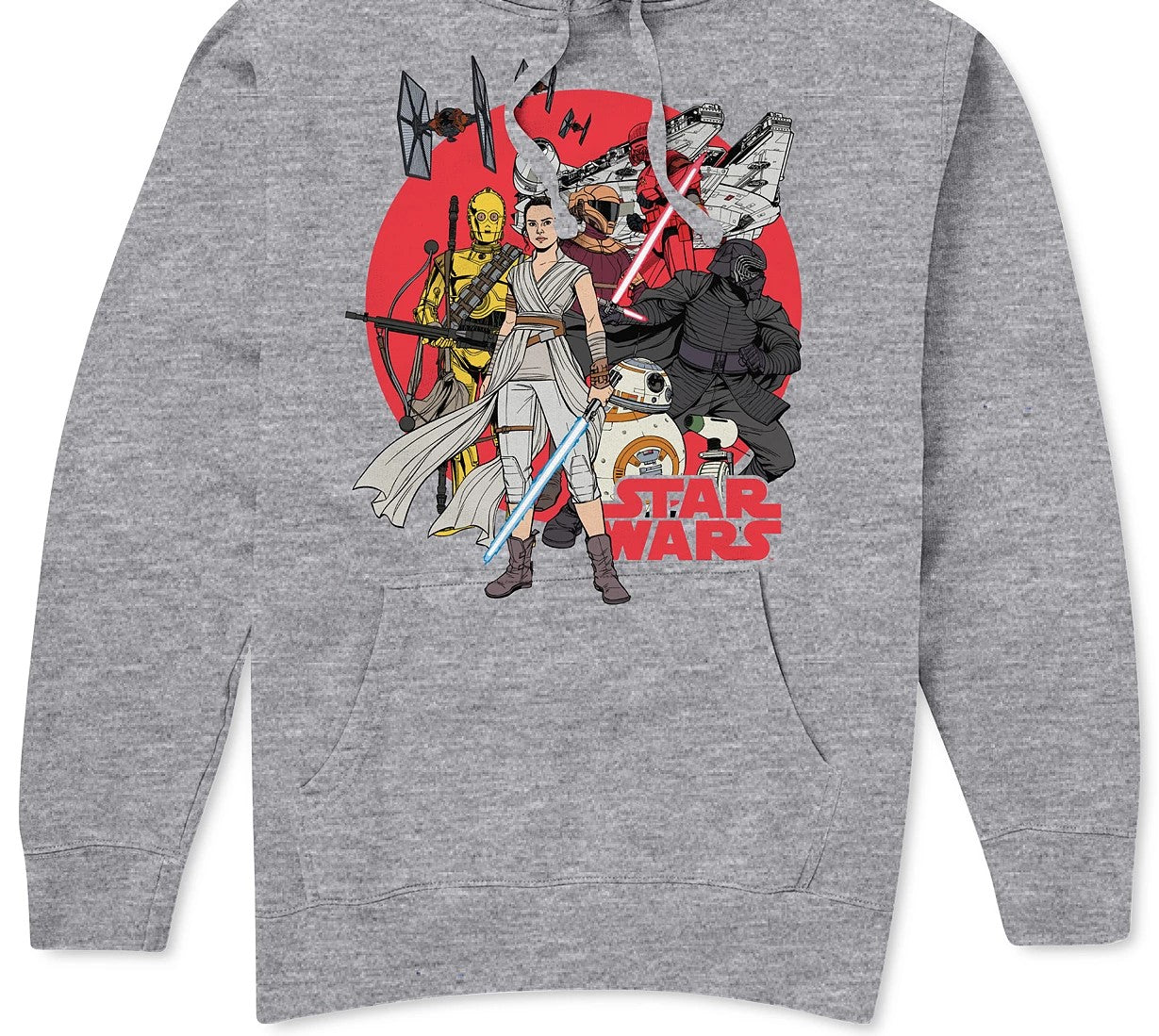 Hybrid Star Wars Montage Men's Graphic Hoodie Gray Size Medium