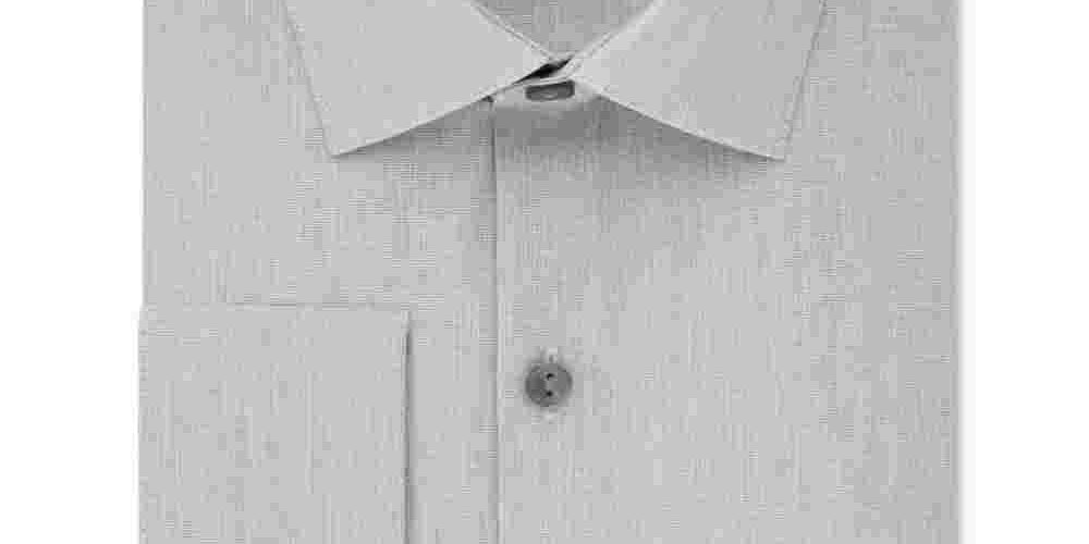 Kenneth Cole Reaction Men's Slim Fit Broadcloth French Cuff Shirt Grey Size 17.5X32X33