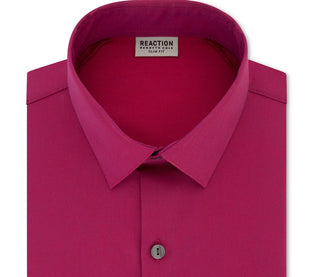 Kenneth Cole Reaction Men's Slim-Fit All Day Flex Solid Dress Shirt Dark Pink Size 16X32-33