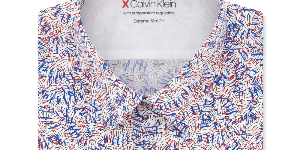 Calvin Klein Men's Extra Slim Fit  Dress Shirt Red Size 15x32-33