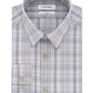 Calvin Klein Men's Slim Fit Stretch Performance Plaid Dress Shirt Beige Size 16.5X32X33