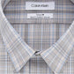 Calvin Klein Men's Slim Fit Stretch Performance Plaid Dress Shirt Beige Size 16.5X32X33