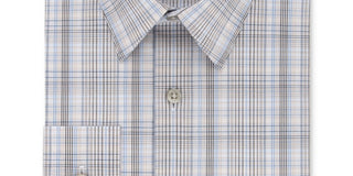 Calvin Klein Men's Plaid Collared Work Dress Shirt Beige Size 15X32X33