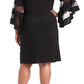 R & M Richards Women's Plus Size Illusion Bell Sleeve Dress Blue Size 18W