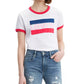 Levi's Women's Cotton Logo Ringer T-Shirt White Size Medium