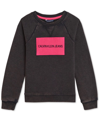 Calvin Klein Big Girls Logo Sweatshirt Black Size Medium