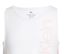 Calvin Klein Big Girl's Layered Look Logo Print Tank Top White Size 16