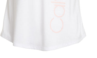 Calvin Klein Big Girl's Layered Look Logo Print Tank Top White Size 16