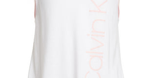 Calvin Klein Big Girl's Layered Look Logo Print Tank Top White Size 7
