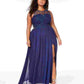 City Studios Women's Trendy Embellished Illusion Tulip Gown Navy Size 22W