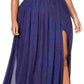 City Studios Women's Trendy Embellished Illusion Tulip Gown Navy Size 22W