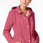 Charter Club Women's Water-Resistant Hooded Anorak Jacket In Regular And Petite Dark Pink Size Large