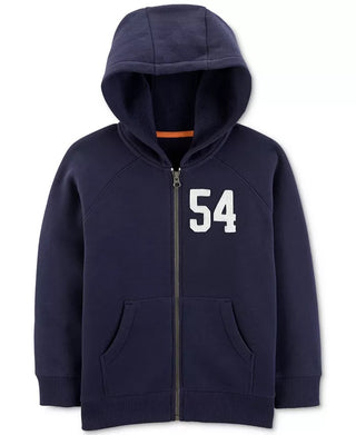 Carter's Little & Big Boys Zip-Up Fleece Hoodie Navy Size 5