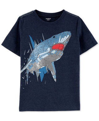 Carter's Little & Big Boy's Shark Print T-Shirt Navy Size 6