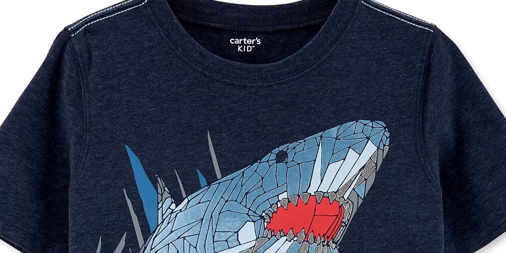 Carter's Little & Big Boy's Shark Print T-Shirt Navy Size 6