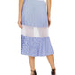 Armani Exchange Women's Pleated Mesh Panel Skirt Blue Size 12