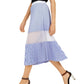Armani Exchange Women's Pleated Mesh Panel Skirt Blue Size 12