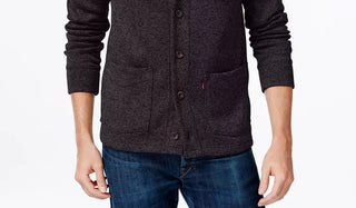 Levi's Men's Sweater Knit Fleece Cardigan Black Size XX-Large