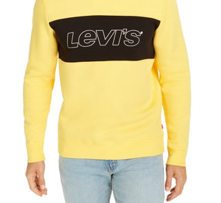 Levi's Men's Logo Crew-Neck Sweatshirt Yellow Size X-Large