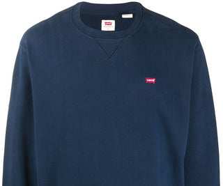 Levi's Men's Bailey Logo Crew-Neck Sweatshirt Blue Size Small