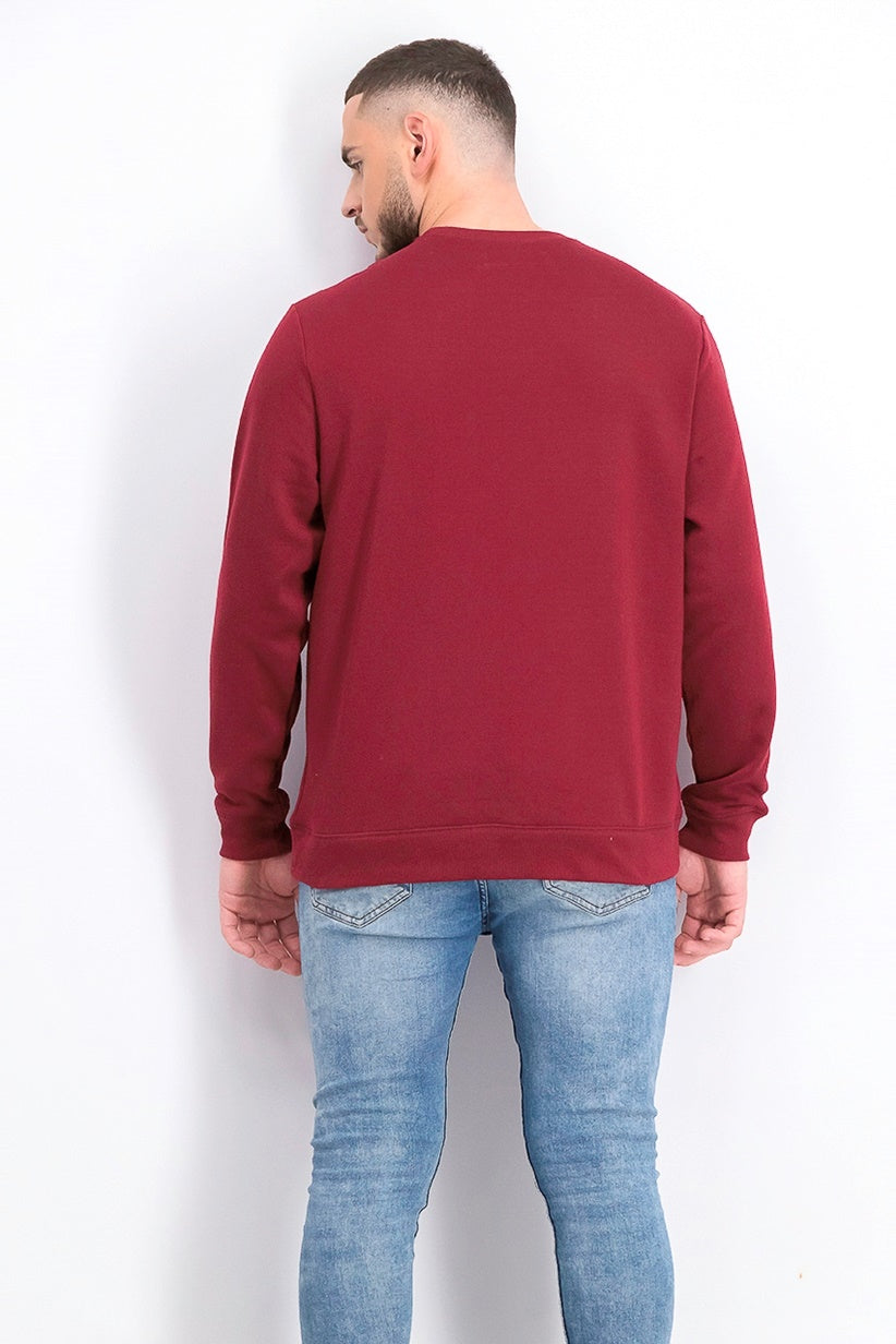 Levi's Men's Bailey Logo Crew-Neck Sweatshirt Dark Red Size Small