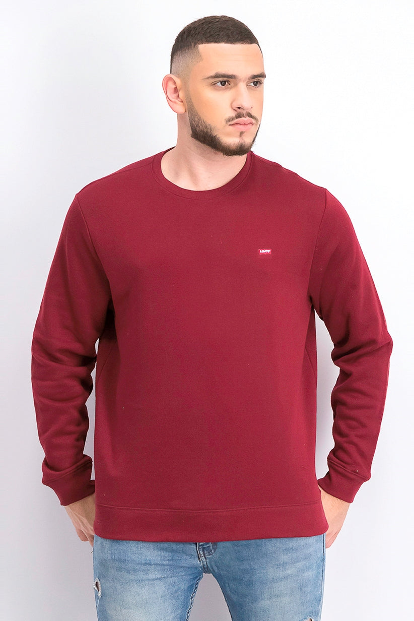 Levi's Men's Bailey Logo Crew-Neck Sweatshirt Dark Red Size XX Large