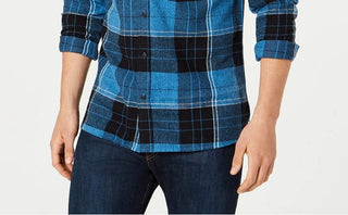 Levi's Men's Plaid Flannel Shirt Blue Size Medium