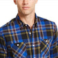 Levi's Men's Dual Pocket Plaid Flannel Shirt Turq Aqua Size Medium