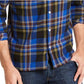 Levi's Men's Dual Pocket Plaid Flannel Shirt Turq Aqua Size Medium