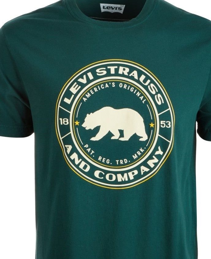 Levi's Men's Grail Logo Graphic T Shirt Green Size Small