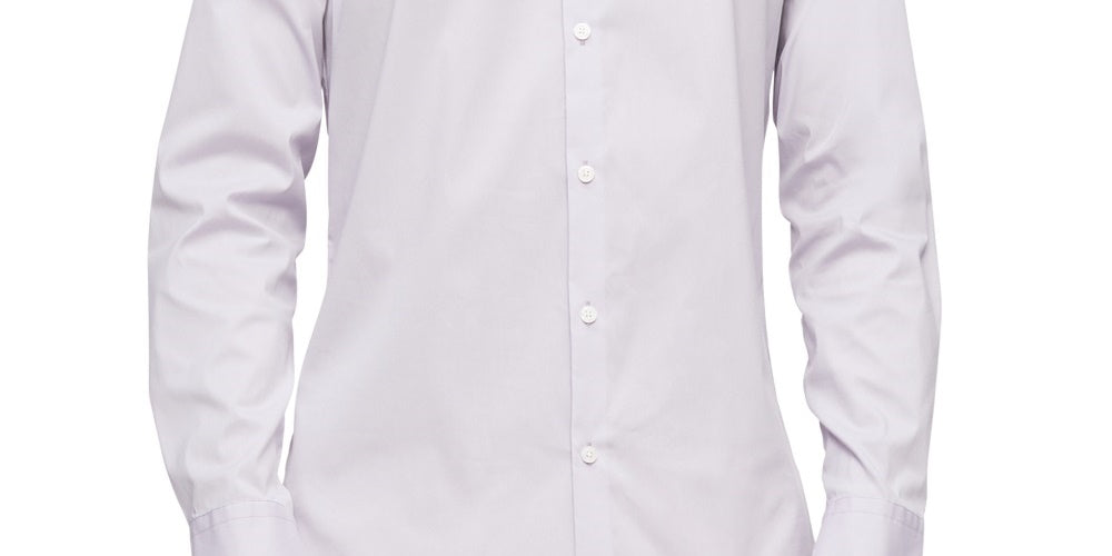Calvin Klein Men's Slim Fit Stretch Solid Shirt Purple Size Medium