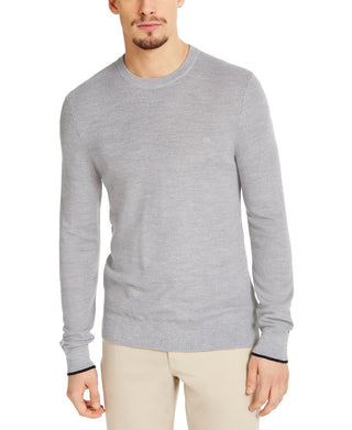 Calvin Klein Men's Merino Crew Neck Sweater Silver Size X-Large