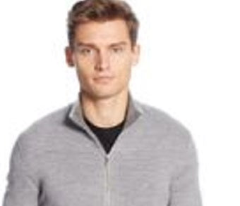 Calvin Klein Men's Merino Full-Zip Sweater Charcoal Size Small