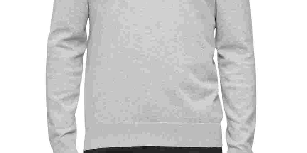 Calvin Klein Men's 1/4 Zip Mock Turtleneck Sweater Silver Size Medium