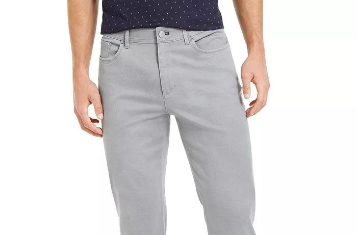 Calvin Klein Men's Slim Fit Printed Texture Pants Charcoal Size 33X32