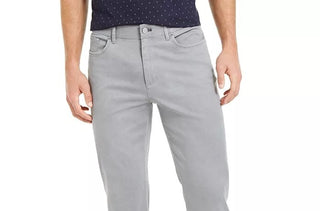 Calvin Klein Men's Slim Fit Printed Texture Pants Charcoal Size 33X32