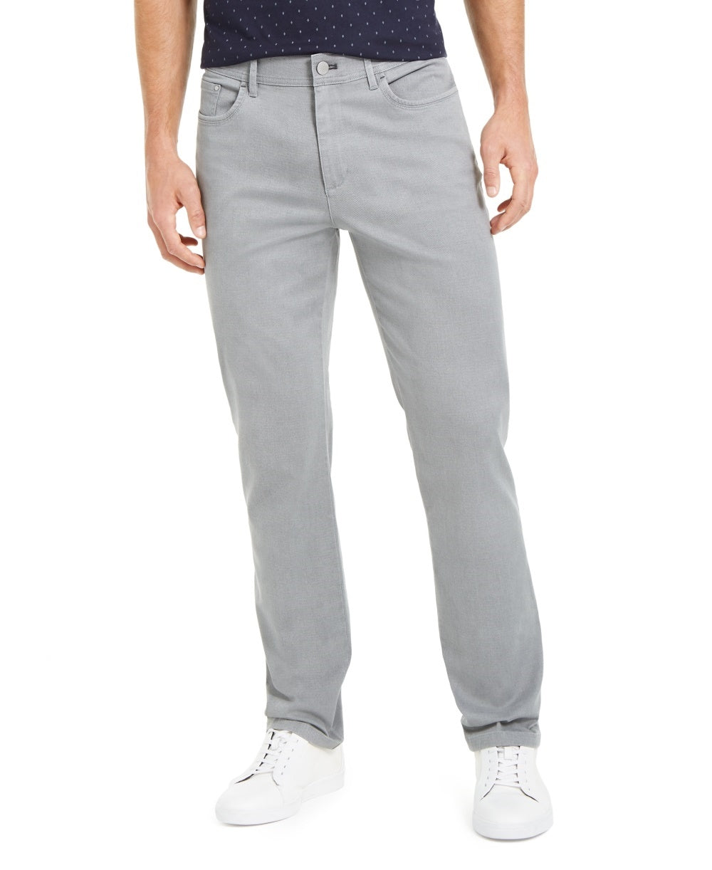 Calvin Klein Men's Slim-Fit Printed Texture Pants Charcoal Size 34X34