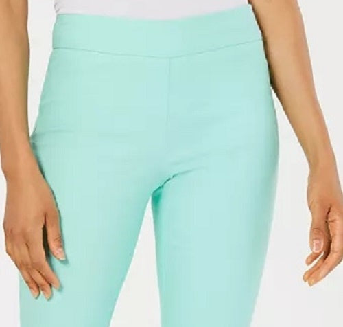 Charter Club Women's Petite Cambridge Tummy-Control Slim-Leg Pants Bright Blue Size 16X3