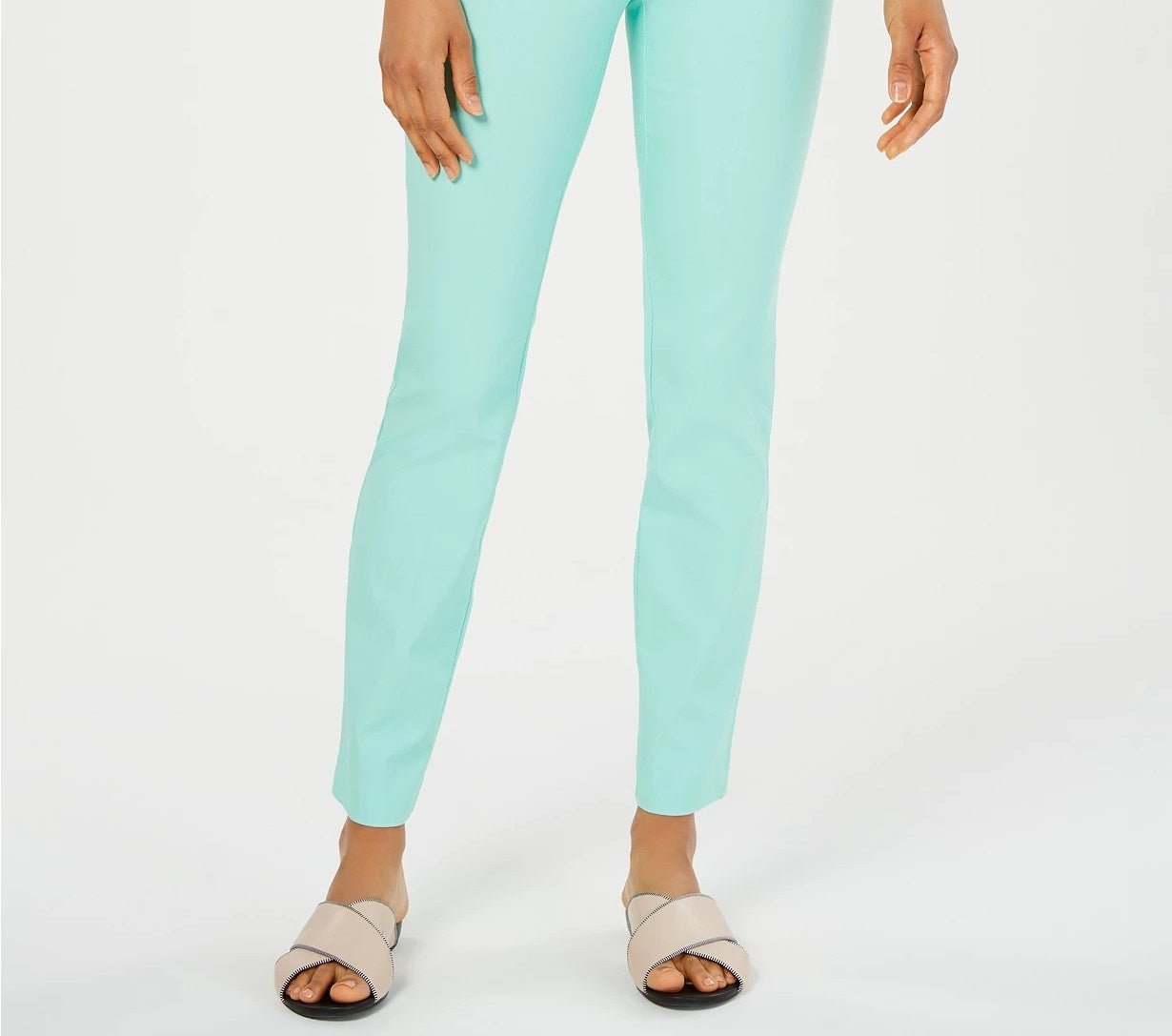 Charter Club Women's Petite Cambridge Tummy-Control Slim-Leg Pants Bright Blue Size 24X4.5