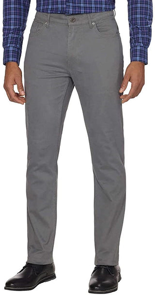 DKNY Men's Stretch Mid Rise Straight Leg Pants Grey Size 38X30
