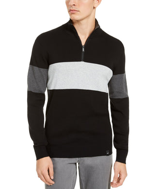 DKNY Men's Quarter Zip Sweatshirt Charcoal Size X-Large