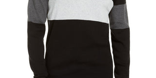 DKNY Men's Cotton Colorblock Sweater Charcoal Size XX-Large