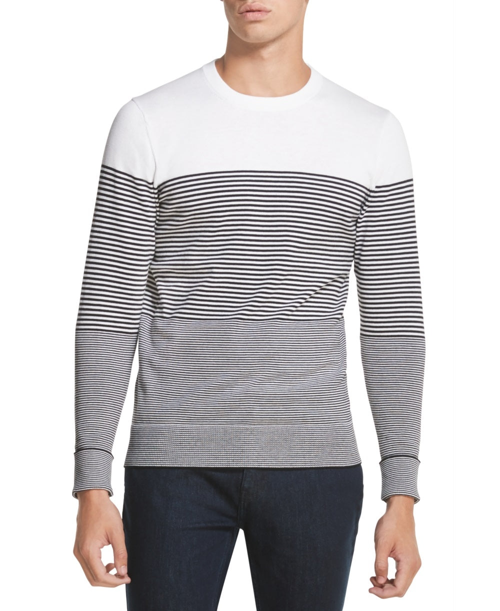 DKNY Men's Gradient Stripe Stretch Sweater Charcoal Size Large